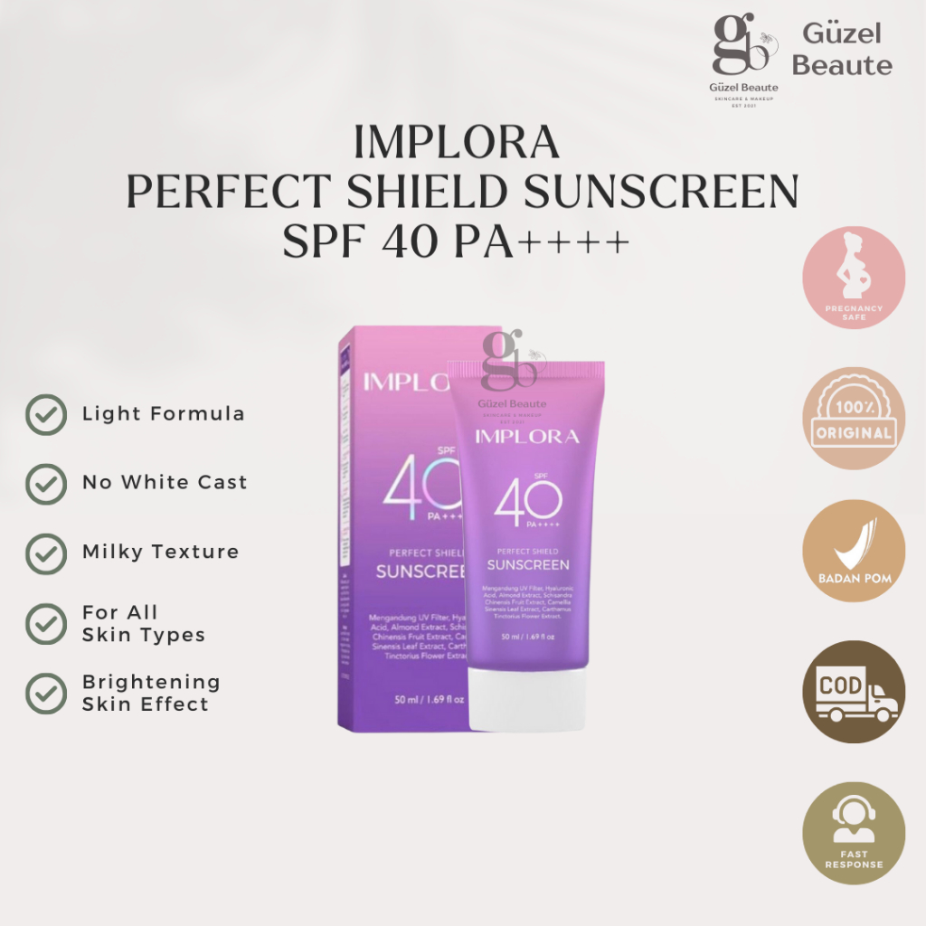 Jual Guzel Implora Perfect Shield Sunscreen SPF 40 PA++++ | Shopee ...