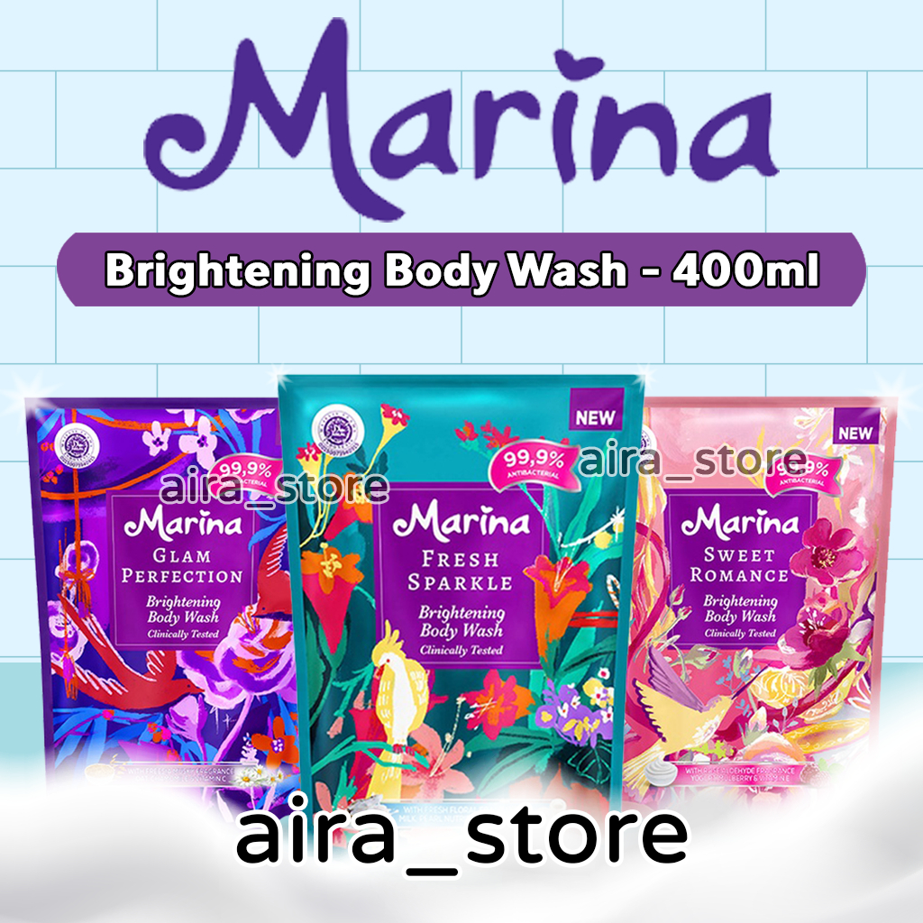 Jual Marina Brightening Body Wash Refill 400 ml Shopee Indonesia