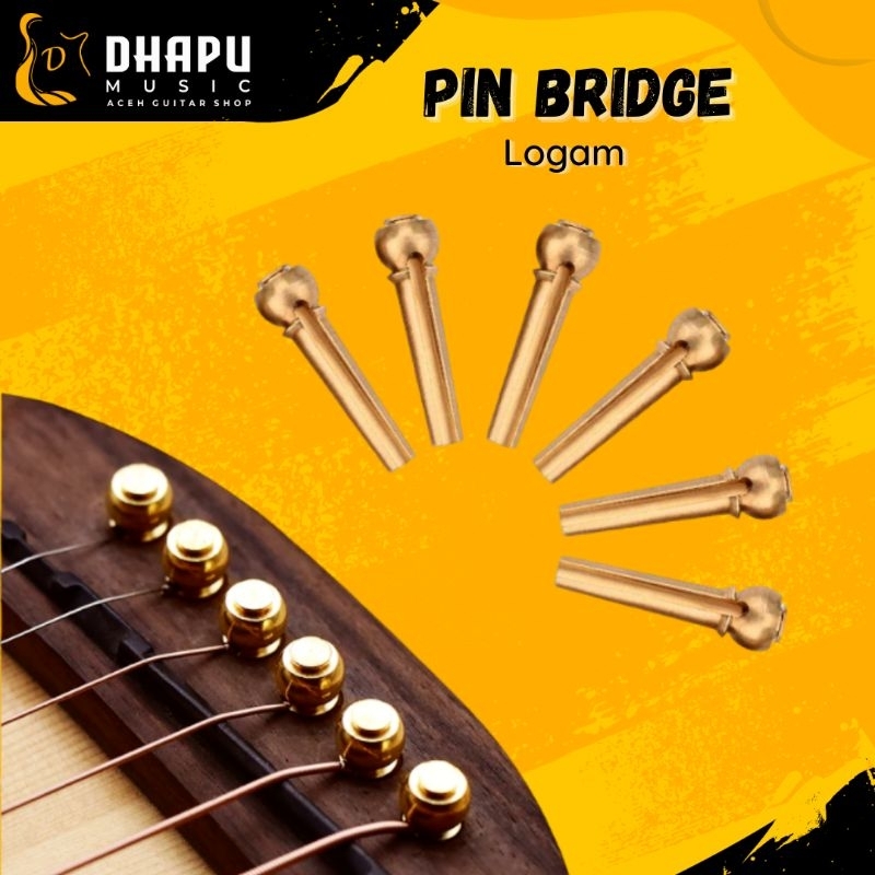 Jual Iron Gold Bridge Pin Gitar Akustik Pin Bridge Logam Besi Emas 1 ...