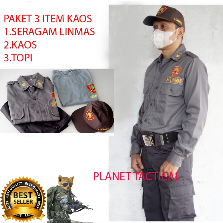 Jual SERAGAM LINMAS 3 IN 1 BAJU HANSIP ABU TERBARU | Shopee Indonesia