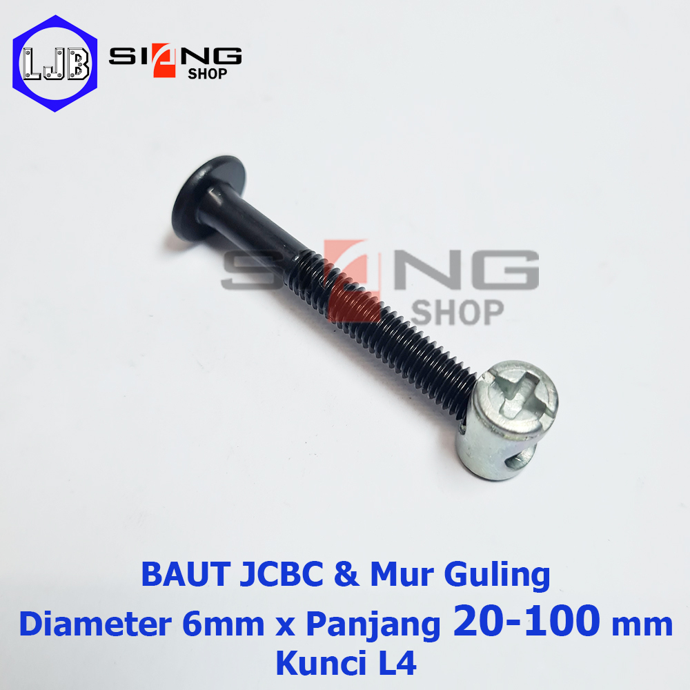 Jual Baut JCBC M6 panjang 2 sd 10 cm dan Mur Guling / Palu Baut ...