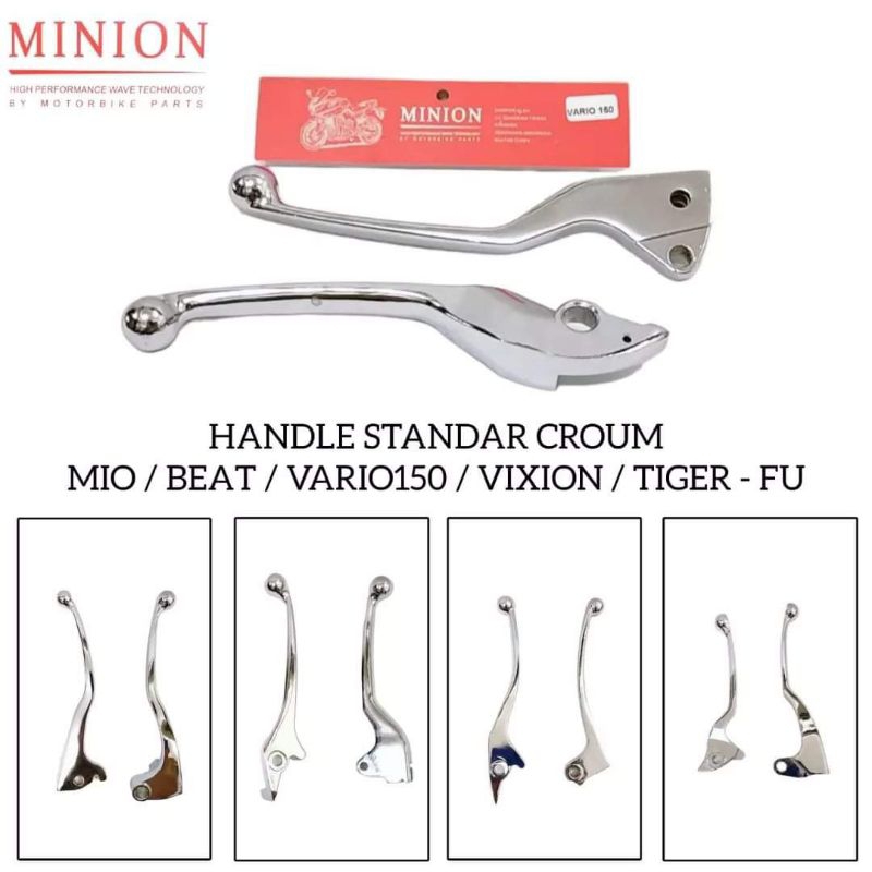 Jual (COD)HANDLE STANDAR WARNA CROOM,MERK SESUAI GAMBAR,UNTUK MOTOR