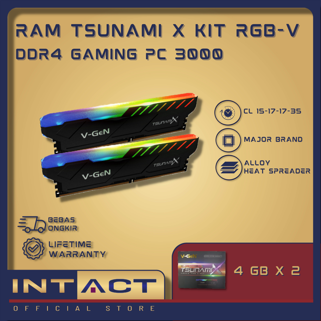 Jual RAM DDR4 V-GeN TSUNAMI R X 8GB 3000MHz (2X4GB) RGB GAMING ...