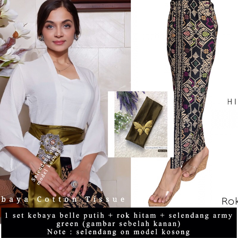 Jual KEBAYA BALI COTTON TISSUE BELLE | KEBAYA POLOS SPECIAL WARNA HITAM