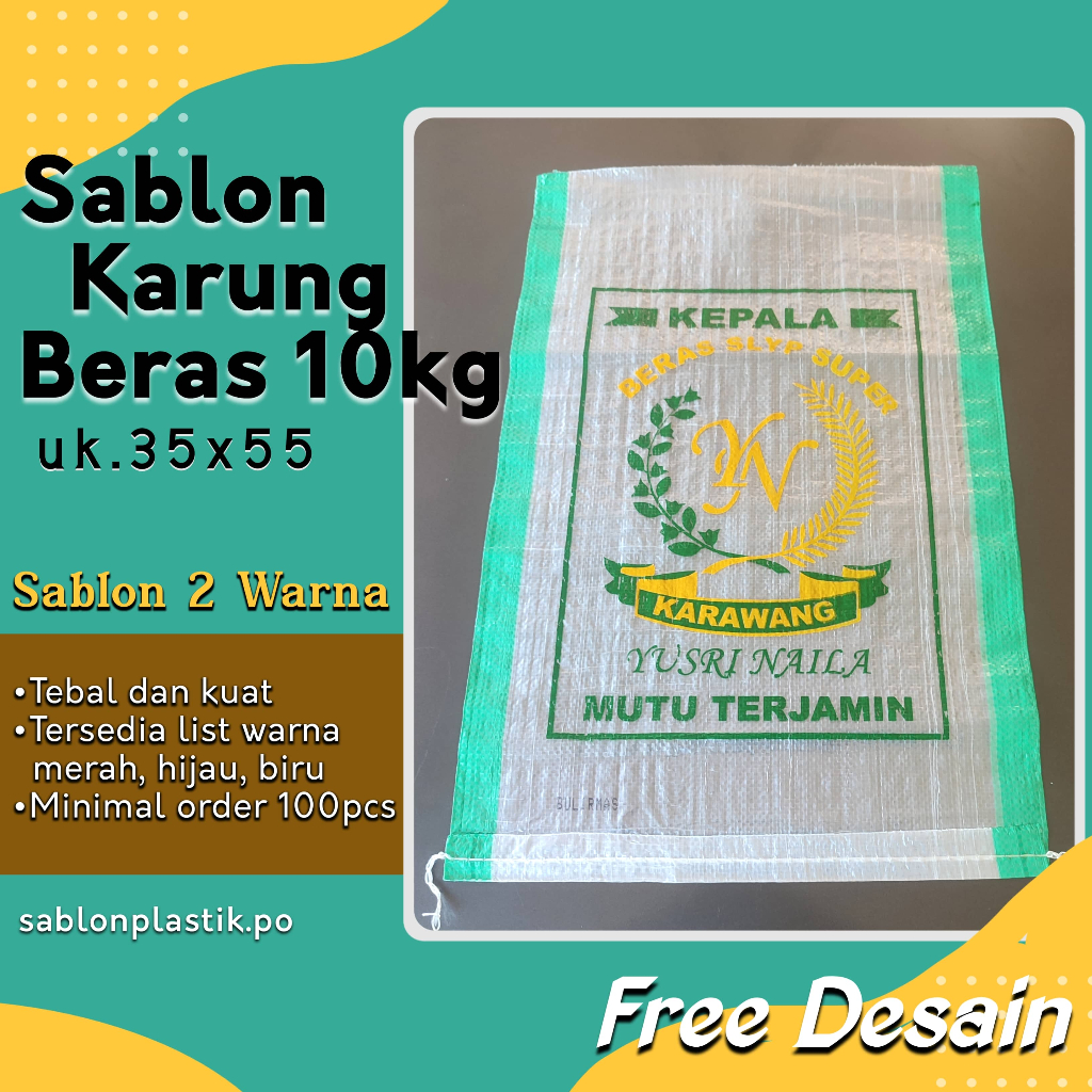 Jual Sablon Karung Beras Kg Warna Kemasan Custom Kantong