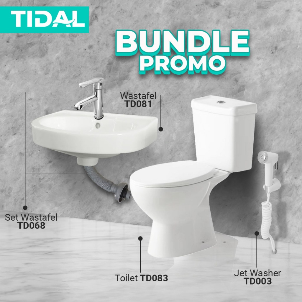 Jual Bundling Toilet Duduk dan Wastafel Tidal Series | Shopee Indonesia
