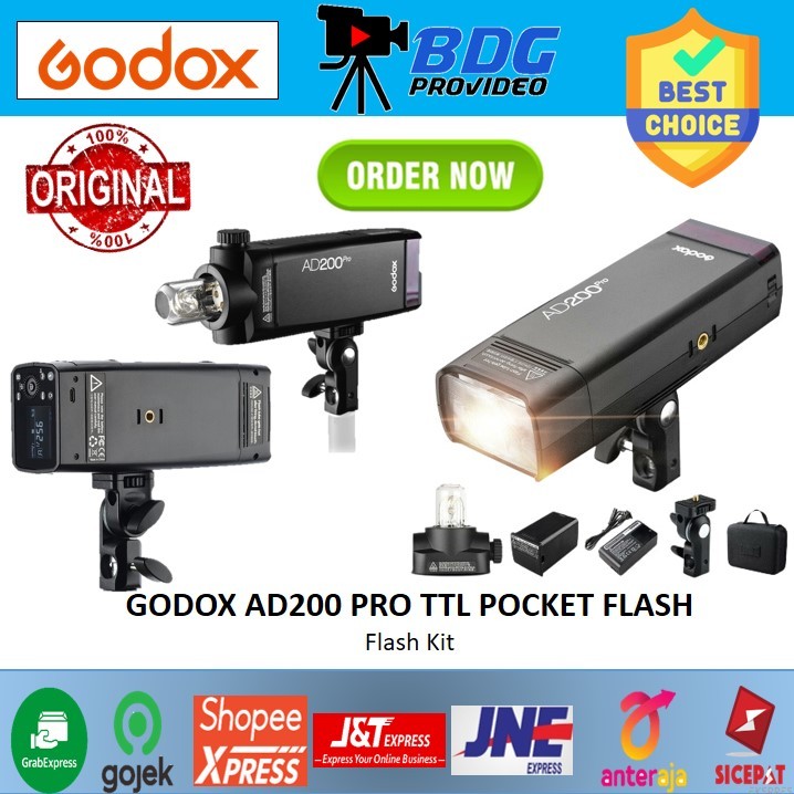 Flashpoint EVOLV 200 R2 TTL Pocket Flash W/Barndoor Kit, 200Ws Camera Strobe Light, 1/8000 HSS, 500 Full Power Flashes, 0.01-1.8s Recycling W/2900mAh Battery, Bare Bulb/Speedlite Flash Head Monolight