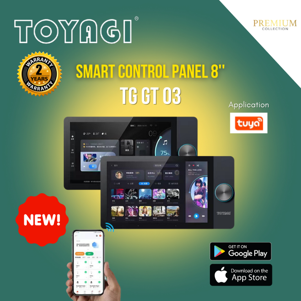 Jual TOYAGI PREMIUM Smart Control Panel Gateways 8 inch TG GT 03 ...