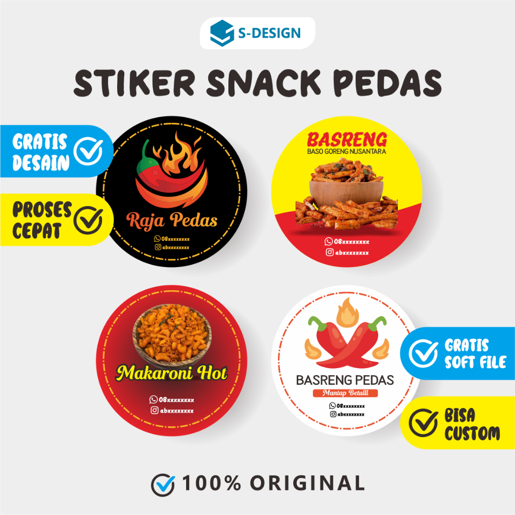 Jual STIKER PEDAS STIKER BASRENG STICKER PEDAS STICKER SNACK