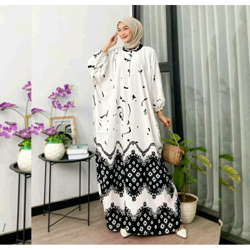 Jual BILION KAFTAN MAXY DRESS SUPER JUMBO LD 150 DASTER BATIK BUSUI ...