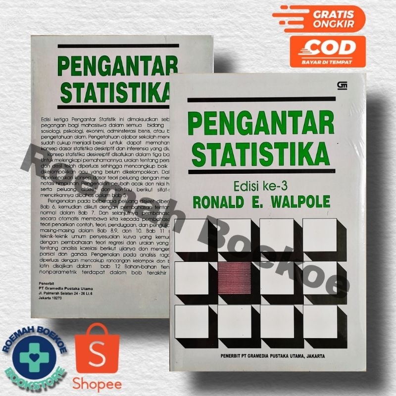 Jual BUKU PENGANTAR STATISTIKA EDISI 3 WALPOLE | Shopee Indonesia