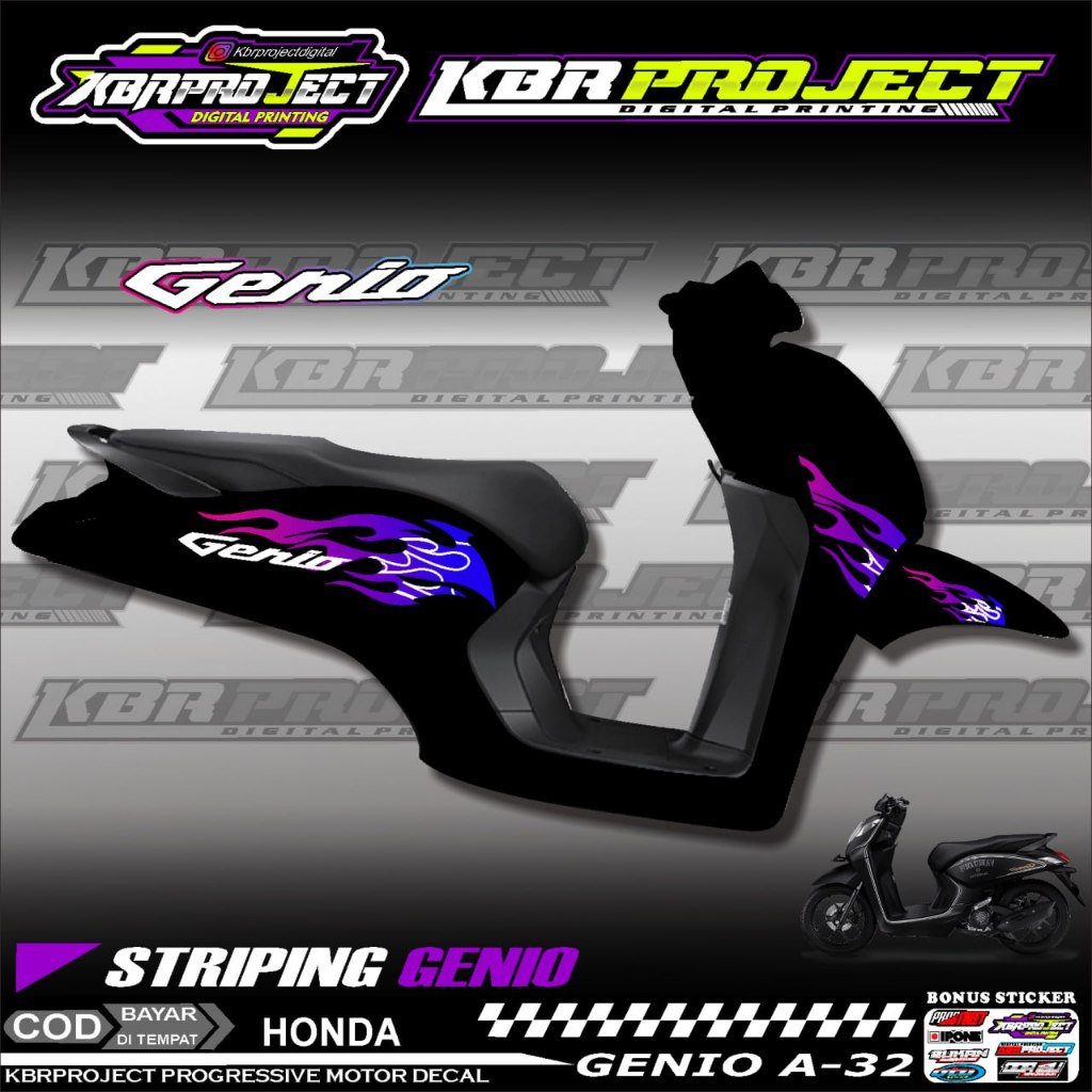 Jual GENIO STIKER SRTIPING PREMIUM MOTOR KEREN STIKER LIS VARIASI GENIO ...