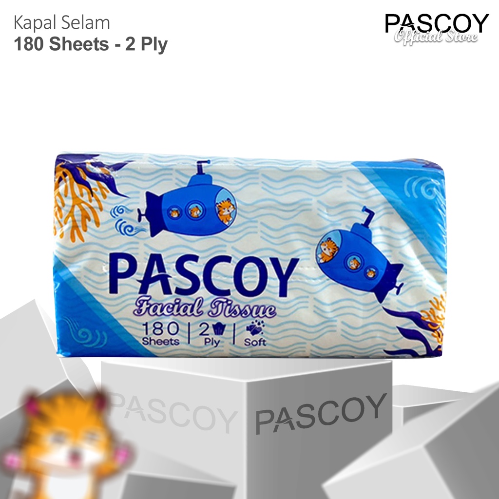 Jual Pascoy - Facial Tissue 180 Sheets kapal selam 2ply | Shopee Indonesia