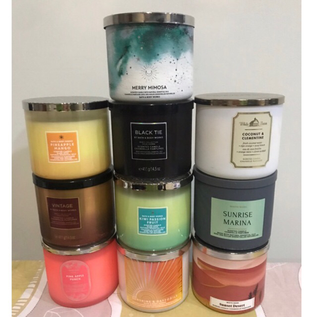 Jual Bath And Body Works Candle 3 Wick Shopee Indonesia