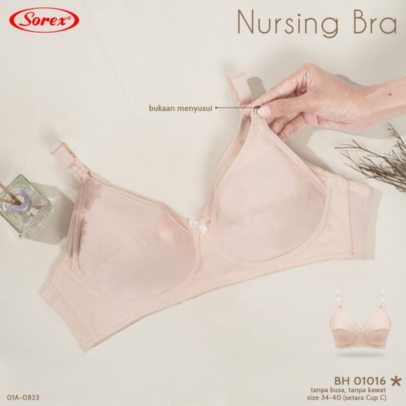 Jual BH Sorex 01016, Sorex Bra Menyusui Tanpa Busa Tanpa Kawat Kait 2  Setara Cup C Bukaan Menyusui - Dyarshop