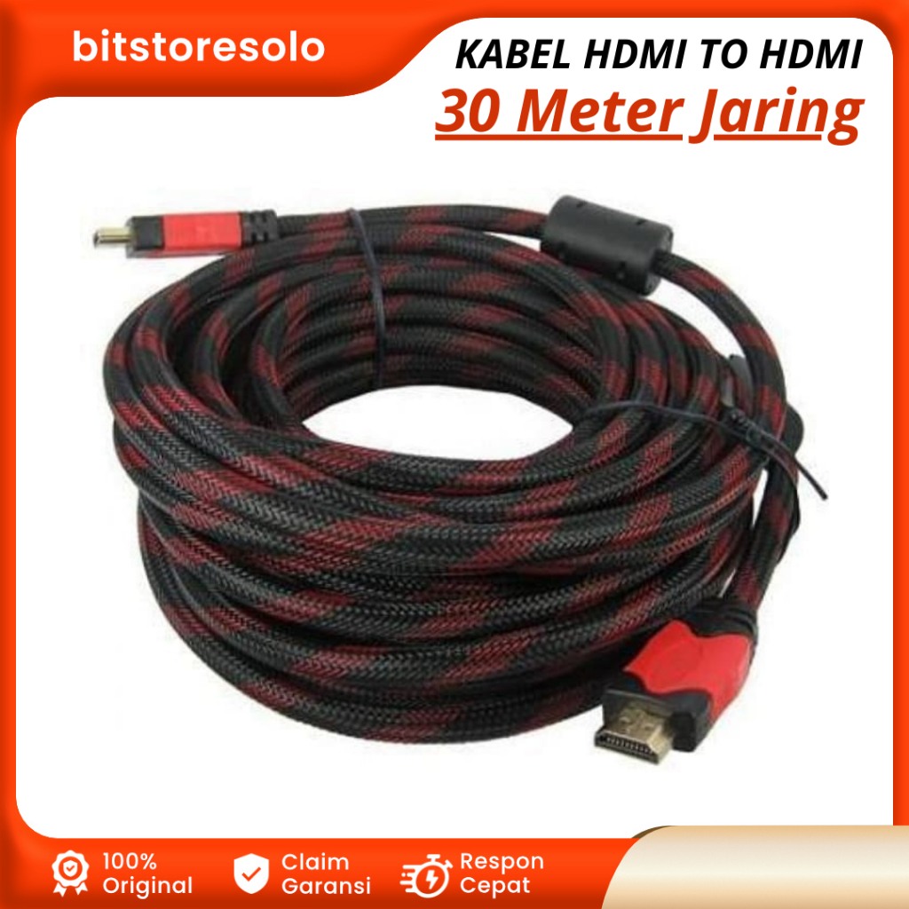 Jual Kabel HDMI To HDMI 30 Meter Kabel HDMI Jaring 30Meter | Shopee ...