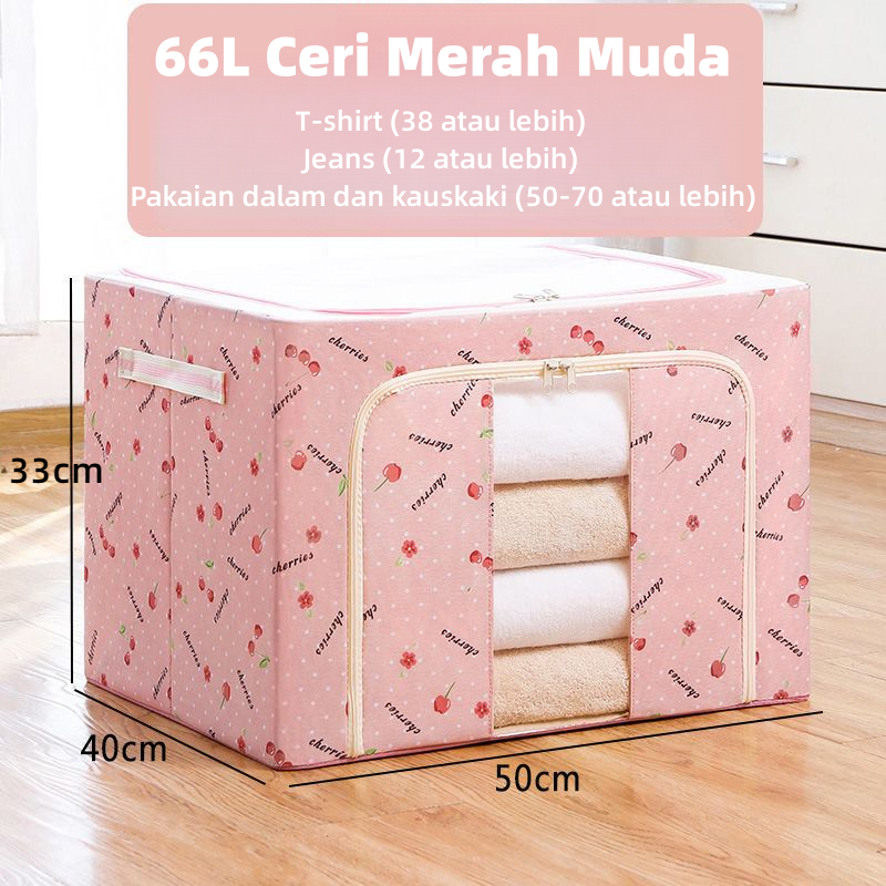 Jual 66L 100L 150L oxford kotak penyimpanan Lipat storage box pakaian ...
