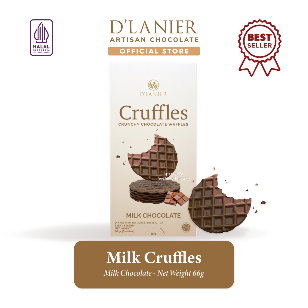 Jual D'Lanier Milk Chocolate Cruffles - 66 gr (5 sachet) | Shopee Indonesia