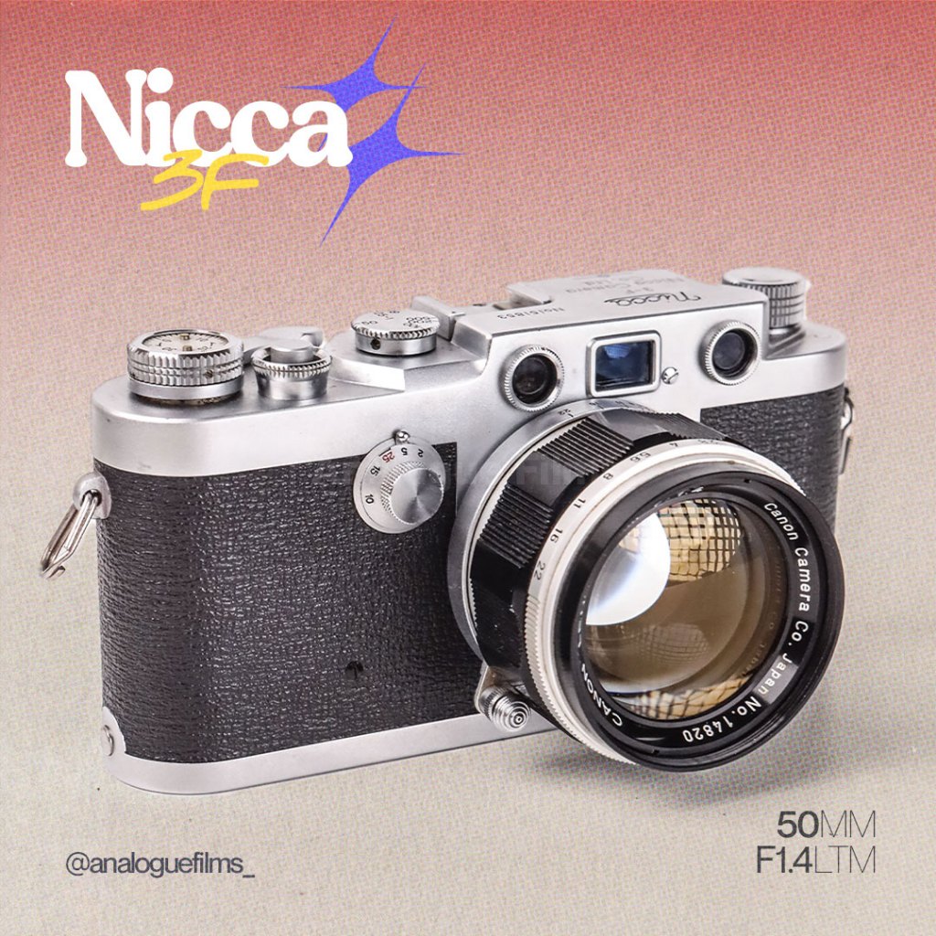 Jual Kamera Analog Nicca 3-F kit 50mm f1.4 LTM Super Mulus Normal