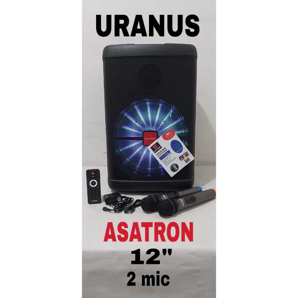 Jual Speaker Karaoke ASATRON URANUS 12" Bluetooth With 2 Mic Wireless