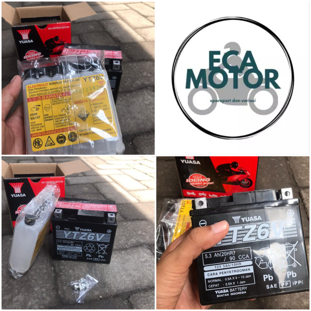 Jual AKI KERING YUASA YTZ6V 12V 5AH || AKI YUASA YTZ6V VARIO 150, VARIO