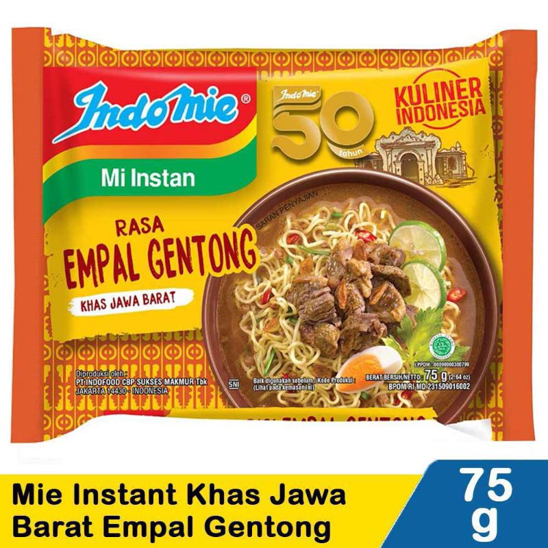 Jual Indomie Mie Instant Khas Jabar Empal Gentong 75g Shopee Indonesia