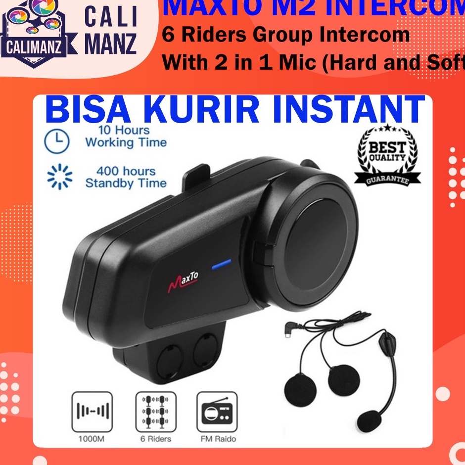 Jual AMF Maxto M2 Group Party Call Intercom 6 Riders Bluetooth 5 Best