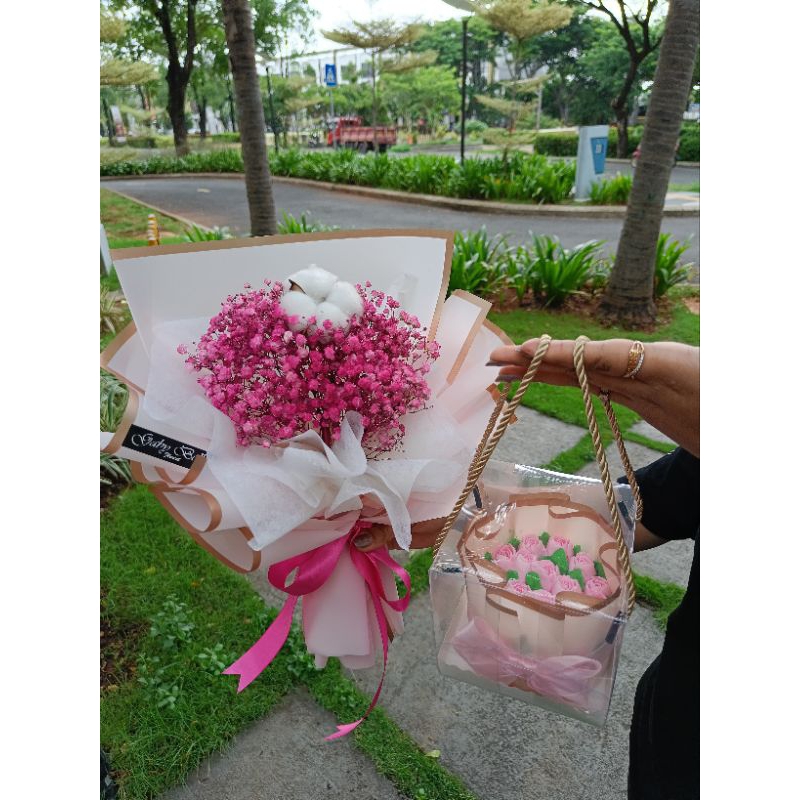 Jual buket bunga dan cake baby cake buket babybreth boucake baby breath ...