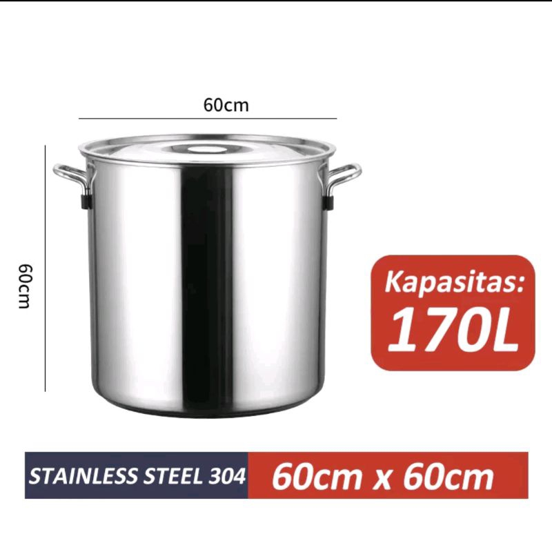 Winco ALHP-160 Pentola In Alluminio Per Stock Da 160 Quart – 6,0 Mm, Uso Professionale, NSF