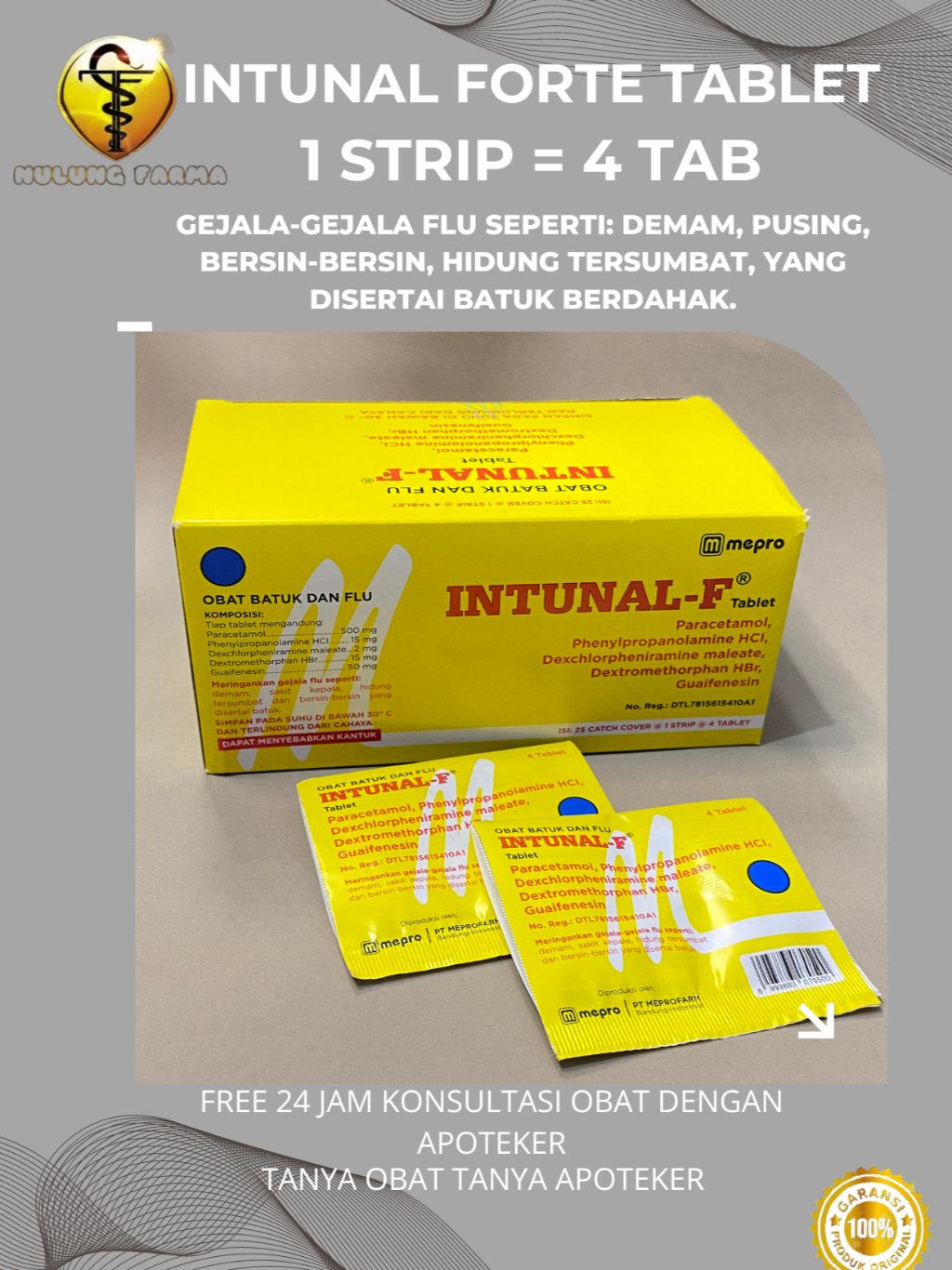 Jual Intunal F Forte Kuning Strip Isi Tablet Shopee Indonesia