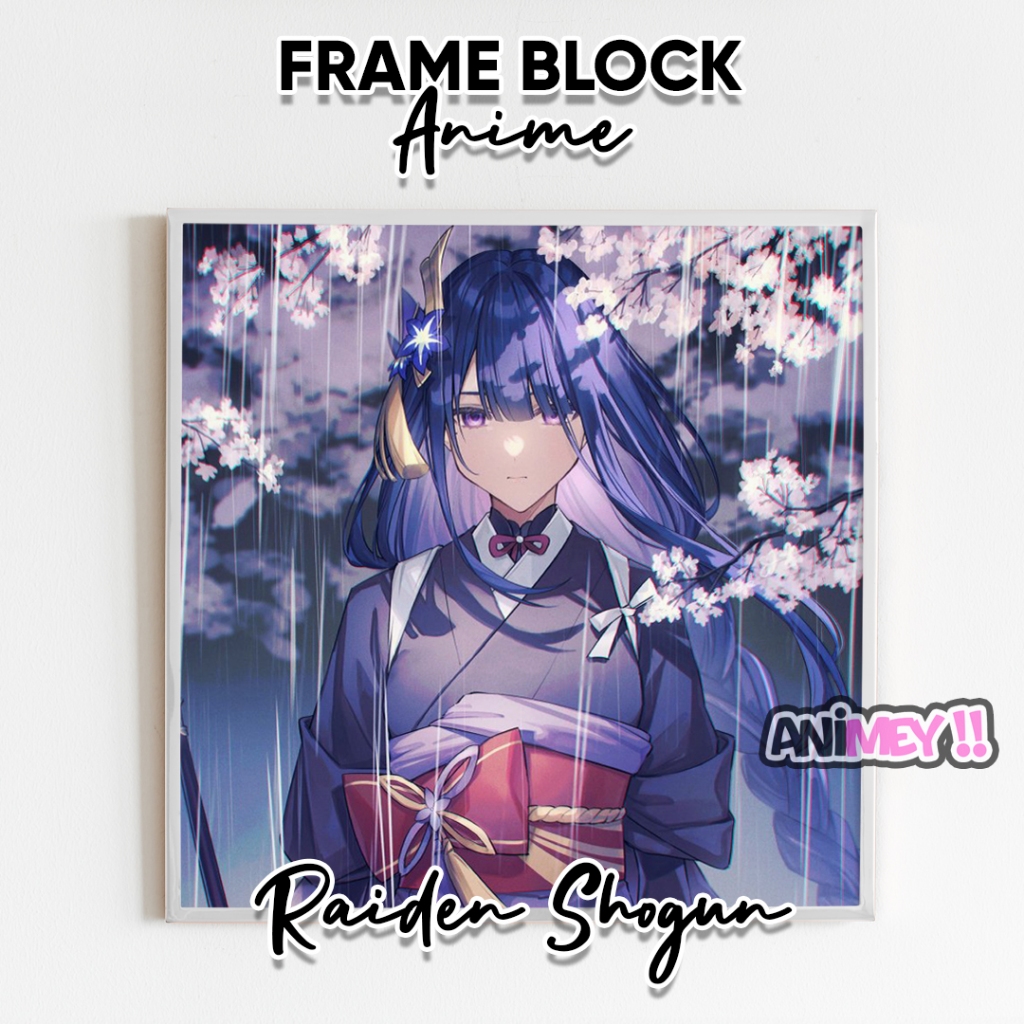 Jual Frame Block Raiden Shogun / Wall decor anime / Hiasan dinding ...