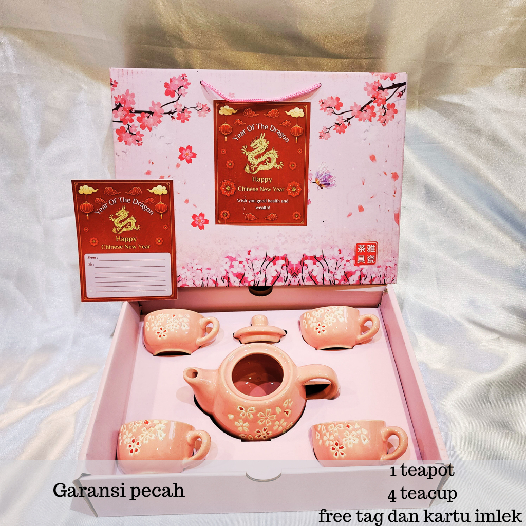 Jual BOXOFSEASON teapot set keramik hampers Imlek Sincia tahun baru
