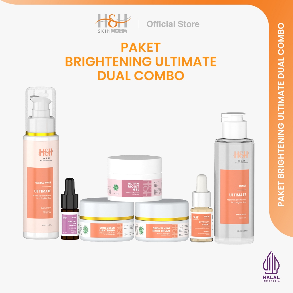Jual H&H Paket Skincare Glowing Brightening Ultimate Dual Combo 7 In 1