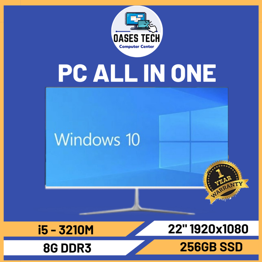 Jual PC ALL IN ONE (NEW) 22inch RAM 8GB+256GB SSD (Intel® Core™ i5