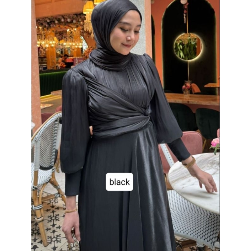 Jual Lenita Shimmer Dress set Pashmina Shopee Indonesia