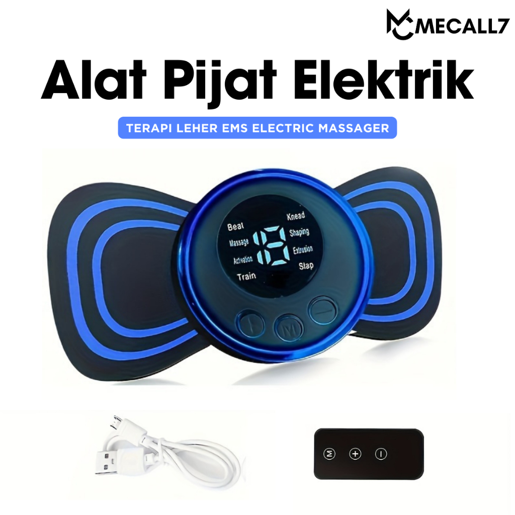 Jual Alat Pijat Leher Terapi Mini Pad Mat Electric Ems Massager Recharging Termurah Shopee