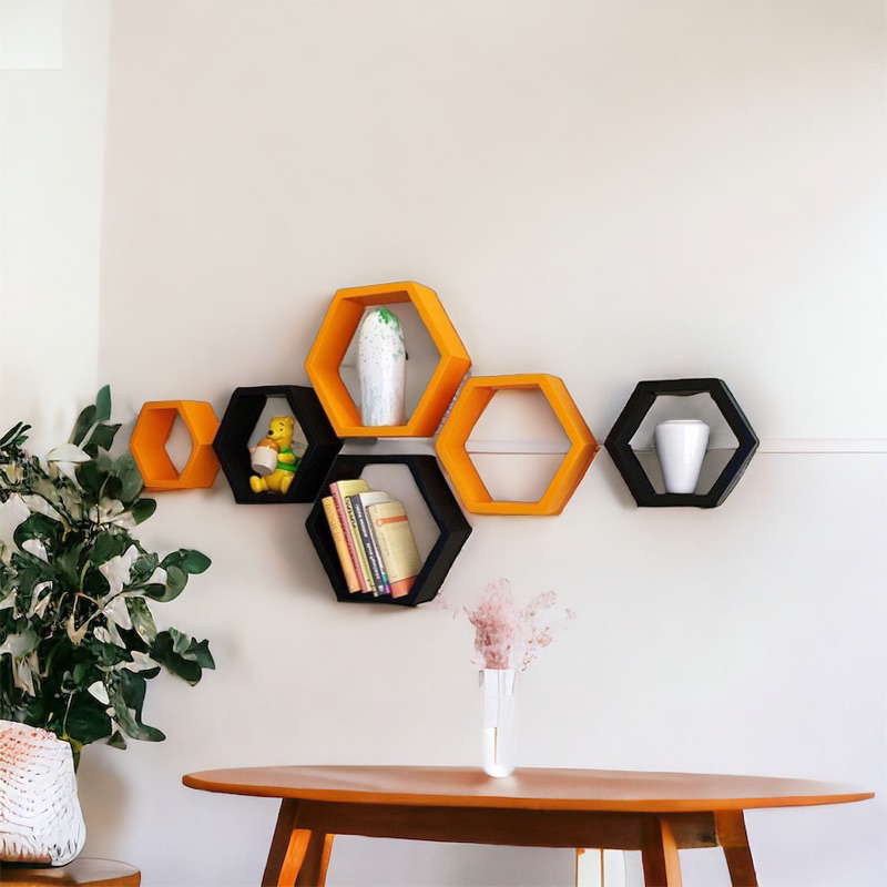 Jual Rak Hexagonal Dinding 1Set Minimalis/ Rak Dinding Segi enam ...