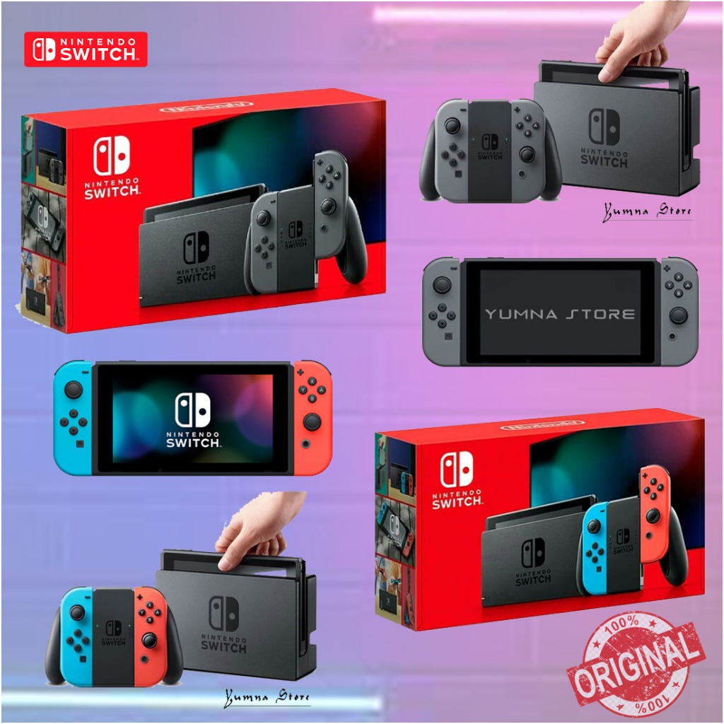 Jual Nintendo Switch V2 Console New Model HAC001(01) Neon Grey