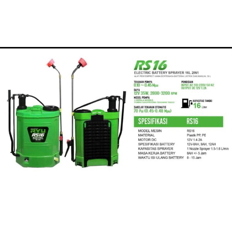 Jual Sprayer Hama Merek RYU 16 liter 2in1 | Shopee Indonesia