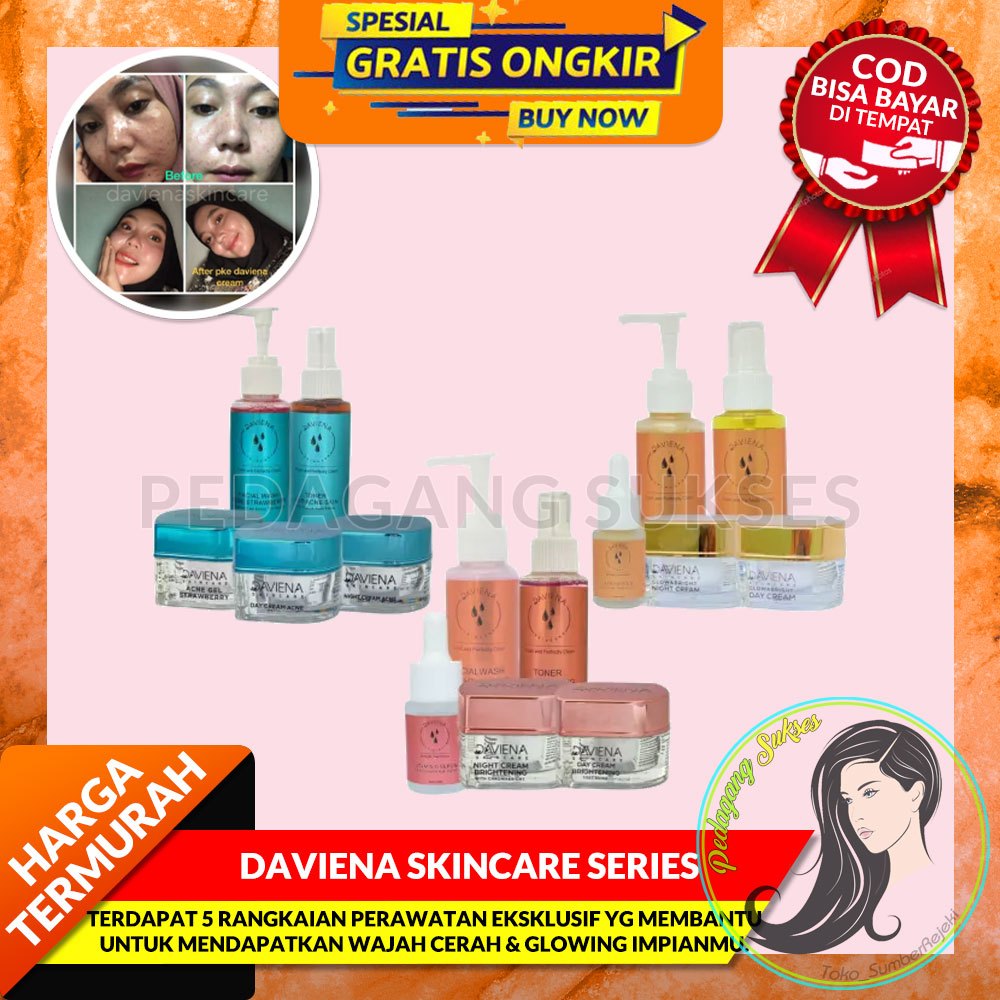 Jual Daviena Skincare Glowing Series Paket Skincare Glowing Series Acne Series Gold Series 6676