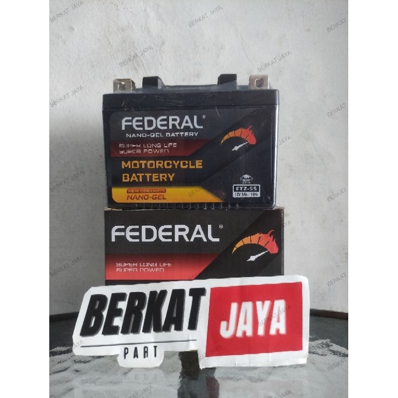 Jual aki full kering gtz5s/aki federal nano gel/accu federal ftz5s/aki