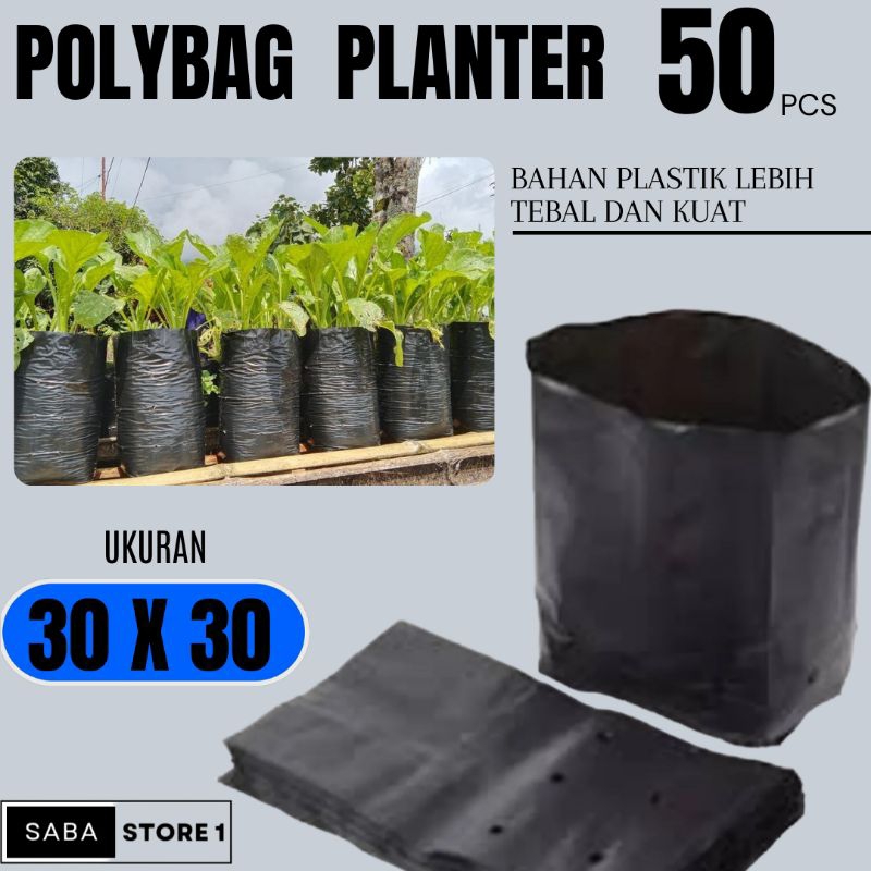 Jual Polybag Tanaman Ukuran 30 X 30 Isi 50 Pcs Polibag Plastik 
