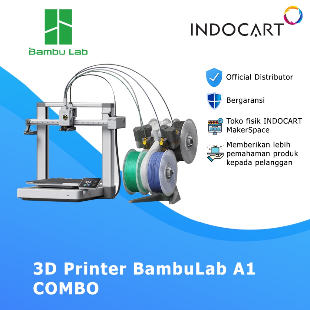 Jual 3D Printer Unit BambuLab A1 COMBO Multi Colour AMS 3D Printer ...