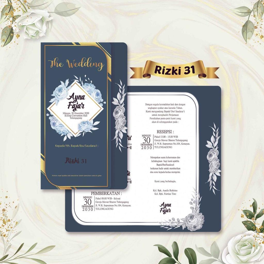 Jual CETAK UNDANGAN PERNIKAHAN SIMPLE - UNDANGAN NIKAH BLANKO RIZKI ALL