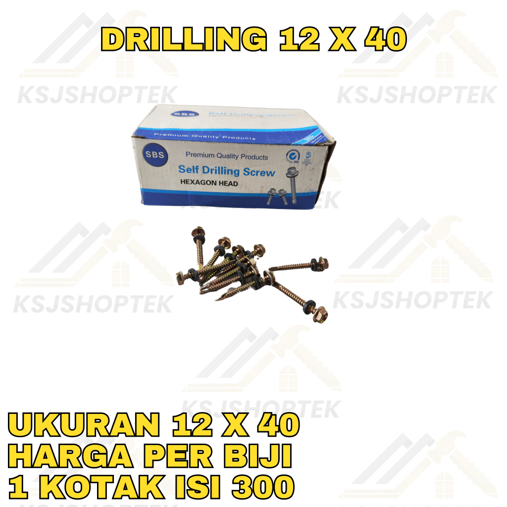 Jual Baut Sekrup Drilling 12 x 40 SBS Tjap Mata Kuning Sbs | Shopee ...