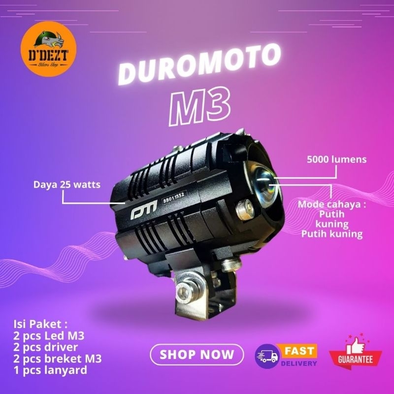 Jual Duromoto M Pro Lampu Tembak Led Foglamp Motor Mobil Watt W Shopee Indonesia