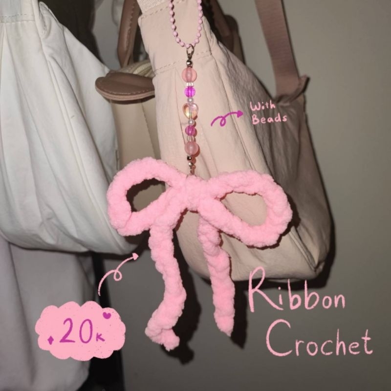 Jual pink bow ribbon crochet | Shopee Indonesia