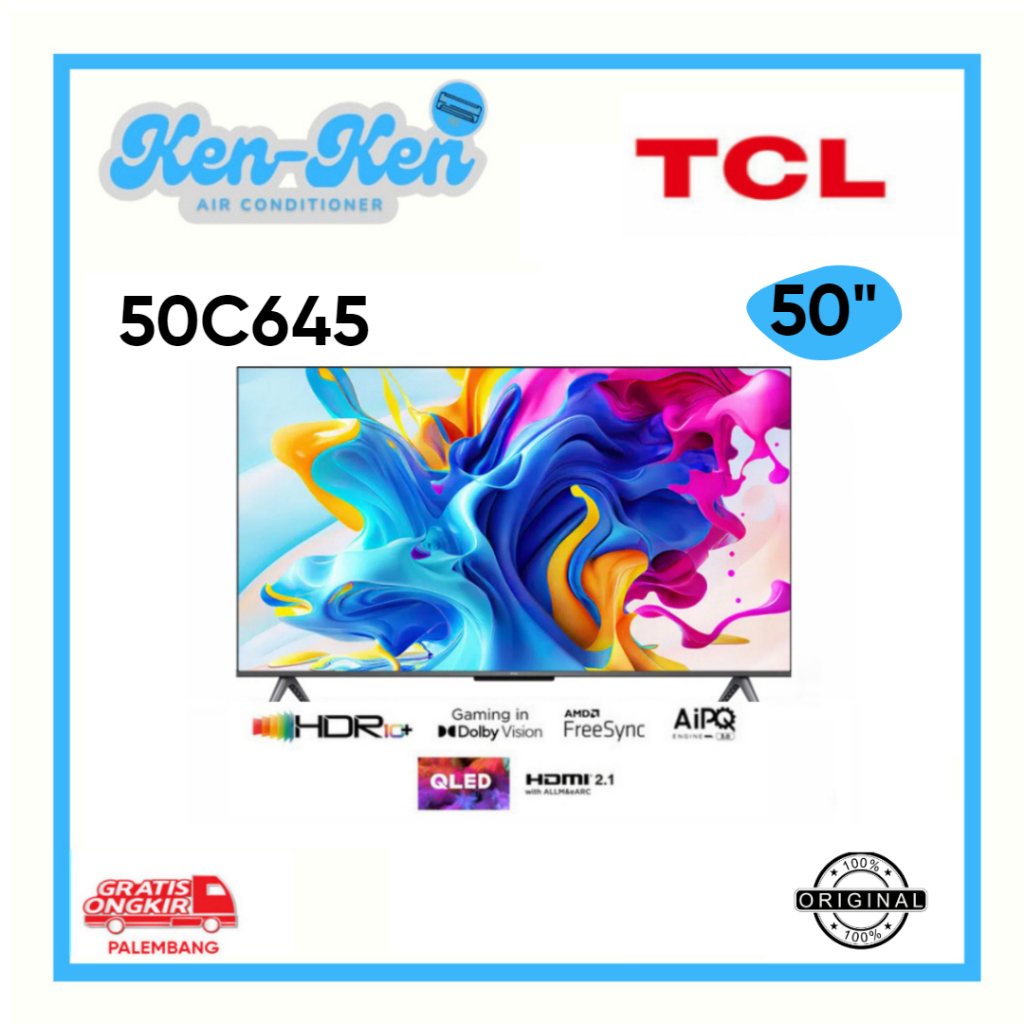 Jual TV LED TCL 50C645 LED TCL 50 Inch QLED TCL 4K Android 11 Series ...