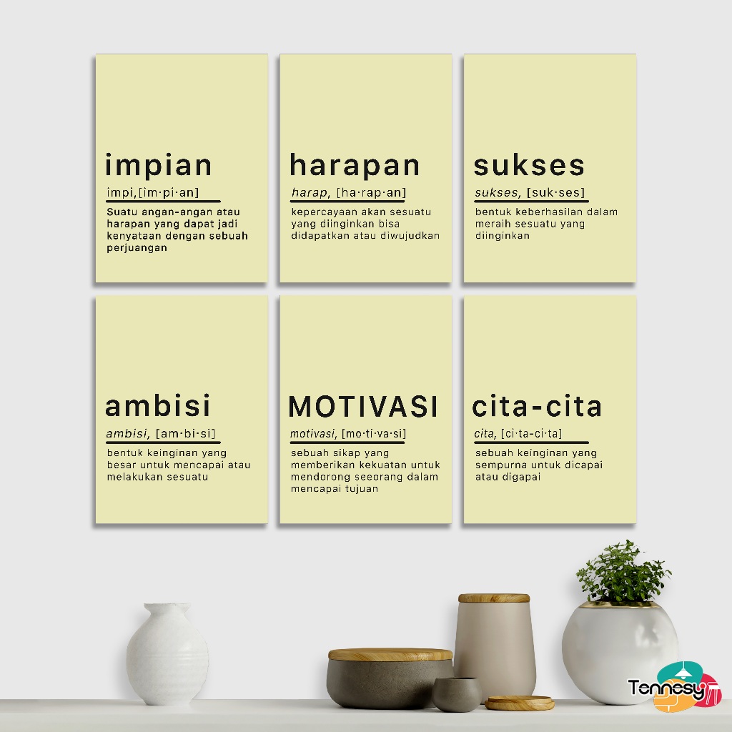 Jual Tennesy Hiasan Dinding Quote Kutipan Motivasi 15x20cm Wall Decor