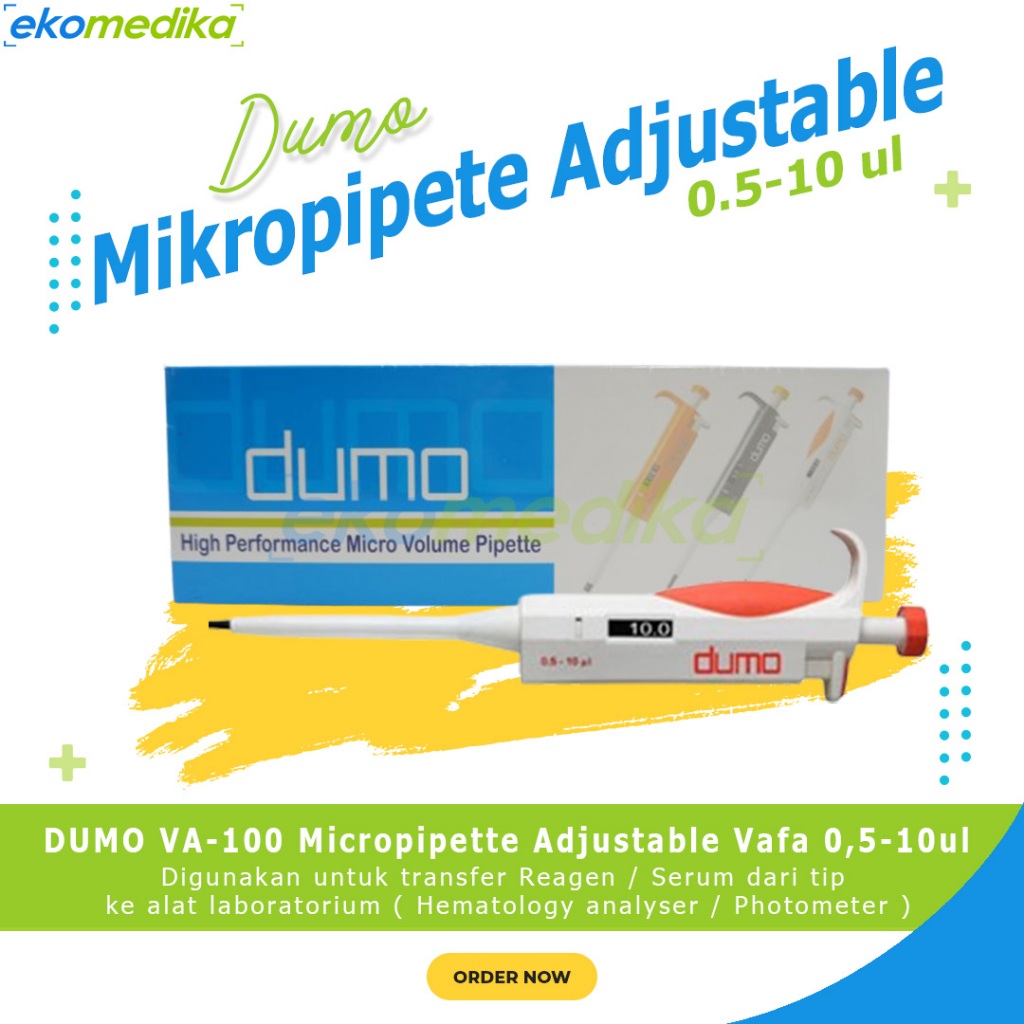 Jual Mikropipet 100 -1000 ul DUMO VAFA Micropipette Adjustable 0,5-10ul ...